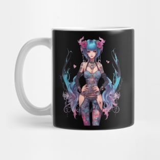 Sorrowful Serenade Emo Goth Anime Girl Mug